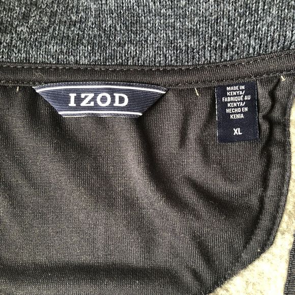 IZOD Sweater Men XL Light Grey Heather 1/4 Zip Fleece Pullover NWT - Picture 4 of 10